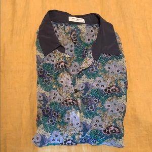 Equipment sheer floral Blouse